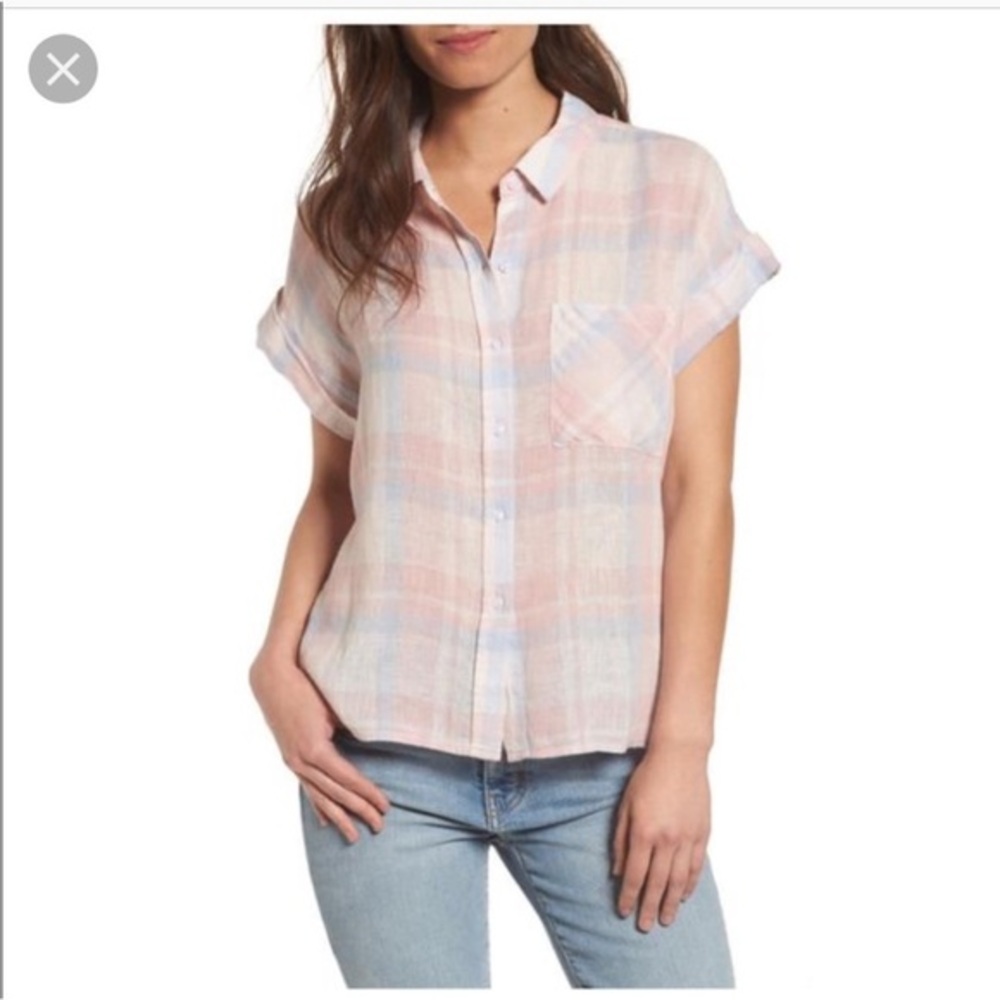 Rails Plaid Button-Up Women's Top - Pink and Blue